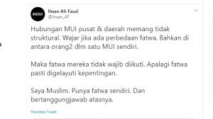Bu mil gak berhenti nangis. Ribut Ucapan Natal Direktur Pusad Anggap Wajar Perbedaan Fatwa Mui