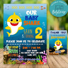 Editable 1st birthday invitation card free download has a variety pictures that associated to locate out the most recent pictures of editable 1st birthday invitation card free download here, and in addition. Editable Baby Shark Birthday Invitations For Boy Instant Download Bobotemp