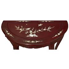 Rosewood Mother Of Pearl Inlay French Half Moon Table Moon Table Half Moon Table Oriental Living Room Furniture