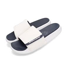 details about skechers gambix 2 0 white navy men sports sandals slides slippers 51729 wnv