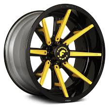 Black And Yellow Truck Rims Forgiato Gambe 1 Terra Forging Custom Finish Wheel Wheels For Sale Custom Wheels