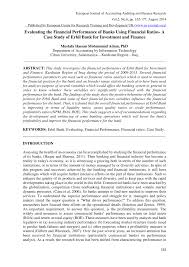 Part of a series on financial services. Pdf Evaluating The Financial Performance Of Banks Using Financial Ratios A Case Study Of Erbil Bank For Investment And Finance