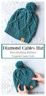 The Diamond Hat Free Knitting Pattern Knitting Patterns Free Hats Free Knitting Knitting