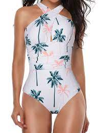 Himone Us Ladies Girls Women One Piece Swimsuit Swimwear Monokinis Beachwear V Neck Bandage Backless Push Up Bra Padded Tummy Control Swimming Costumes Bathin Women S One Piece Swimsuits One Piece Swimwear