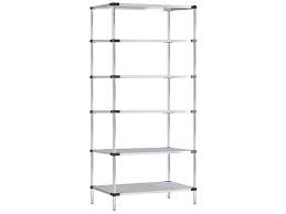 This shelf system comes partially assembled for easy setup. 18 Deep X 24 Wide X 63 High 6 Tier Stainless Steel Solid Shelf Starter Shelving Unit Newegg Com