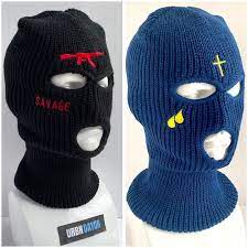 Embroidered 3 Hole Ski Mask Knitted Balaclava Snood Etsy In 2021 Ski Mask Knitted Balaclava Snood