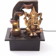 Indoor water fountain, desktop water fountain for living room, indoor waterfalls for home office decor currently, we do not ship to hi/ak. Polyresin Indoor Fountain Ganesha With Water Cups Indoor Water Fountain With Led Light Size 21 17 5 25 Cm 3 Pin Uk Plug Buy Polyresin Indoor Fountain Polyresin Indoor