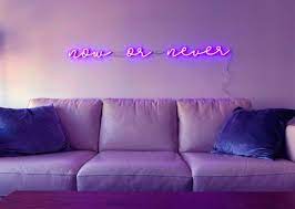 Now Or Never Purple Neon Lights For Home Decor Or Party Etsy Neon Room Decor Neon Signs Neon Lighting