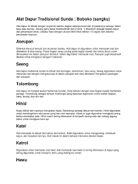 Artikel bermanfaat dan menghibur lainnya. Alat Dapur Tradisional Sunda Pdf