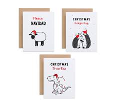 Christmas Pun Card Packs Funny Christmas Card Pack Xmas Etsy In 2020 Christmas Puns Pun Card Christmas Card Packs