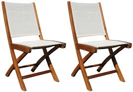 Teak Wood Miami Folding Side Chair White Set Of 2 Teak Wood Teak Side Chairs