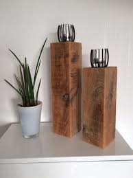 Stele Teelicht Windlicht Eiche Holz Von Massive Holzdeko Auf Dawanda Com Holz Teelichter Deko Holz