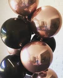 Shiny Metallic Orbz Cluster 43cm Foil Orbs Orbz Gold Silver Rose Gold Black Balloon Cluster Sphere Rose Gold Party Decor Rose Gold Party Gold Party Decorations