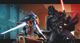 Ashoka Vs Vader In Star Wars Rebels Star Wars Star Wars Painting Star Wars Art