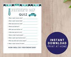 Displaying 162 questions associated with treatment. Father S Day Quiz For Kids Printable Father S Day Etsy