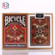 Bicycle duraflex 100% plastic playing cards 2 decks. 1 Sealed Deck Bicycle Gold Dragon Back Playing Cards Games Toys Hobbies
