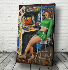 Dig Dug Arcade american girl sexy pin comic con painting poster sticker  Barcade | eBay