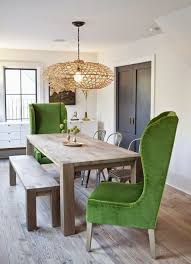 Farmhouse Table With Bright Upholstered Chairs Farmhouse Dining Room Modern Farmhouse Dining Room Modern Farmhouse Dining