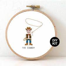 Cross stitch patterns featuring antiques by kooler design studio. Diy Gift For Cowboy And Cowgirl Country Western Cross Stitch Pattern