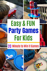 20 Easy Minute To Win It Games For Kids Groups Happy Mom Hacks In 2020 Birthday Party Games For Kids Games For Kids Kids Party Games