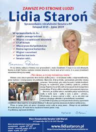 Lidia ewa staroń, née kwiatkowska (born june 7, 1960 in morąg) is a polish politician. Lidia Staron Sprawozdanie Z Dzialalnosci Senator Lidii Facebook