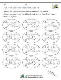 addition subtraction to 10 coloring sheets for kindergarten
