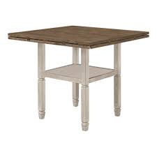 The table can be expanded from 46 inches to 66 inches with assistance from two 10 inch drop table leaves. Rosalind Wheeler Everalda Counter Height Drop Leaf Dining Table Wayfair