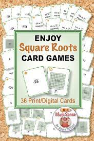 Square Roots This 40 Card Set Focuses On Perfect Square Numbers And The Square Roots As Models Or Expressions Squareroots Math Card Games Math Square Roots