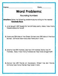 Word Problems Rounding To The Nearest Hundreds Place Word Problems Word Problems 3rd Grade Math Word Problems
