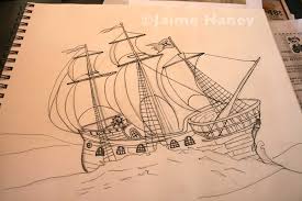 Video game digital cg artwork. Wooden Ship Painting Ghost Pirate Ship Jaime Haney Art Colorful Original Paintings