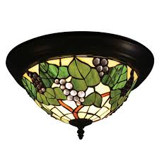 Dale Tiffany Grape 2 Light Tiffany Bronze Semi Flush Mount Th14257 Flush Mount Lighting Ceiling Lights Fine Art Lighting