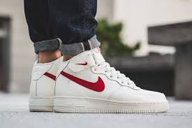 Off White Black Air Force 1 On Feet Nike Air Force 1 Mid 07 White Red Nike Air Force Ones Red Nike Nike