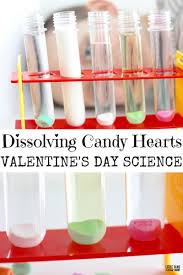 Dissolving Candy Hearts Science Experiment For Valentine S Day Science Valentines Valentine Science Experiments Candy Science