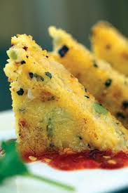 Gradually add polenta, stirring constantly with a whisk. Polenta Cakes With Chili Garlic Sauce Recipe Recipes Cooking Recipes Polenta Cakes