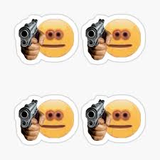 Cursed Emoji Holding Gun Funny Discord Emote Pack