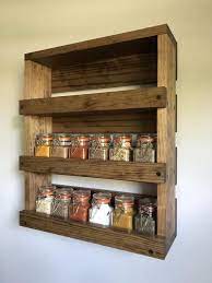 Wall Mounted Spice Rack Gift Item For Her Kitchen Spice Organizer Retirement Gift Farmhouse Decor Kitchen Spices Storage And Decor Rack Kitchen Organization Diy Wooden Spice Rack Wall Mounted Spice Rack