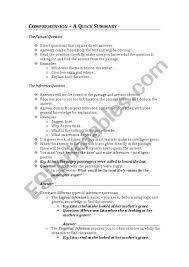 Tes toefl teridiri dari tiga sesi: Comprehension Question Types Esl Worksheet By Rheverie