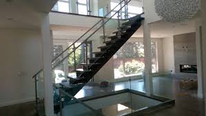 When placed on an indoor staircase or balcony, glass railing not only adds to the safety of your home, it makes your staircase and railing an essential part of your home's design and style. Calgary Interior Glass Handrail Systems Deck Railings Ac Glass And Mirror