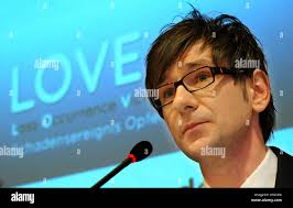 Chairman of the LOVE foundation Adam Krawczyk speaka at a press conference  of the LOVE Foundation in Duesseldorf, Germany, 4 November 2010. The LOVE  Foundation was established to help the vicitms of