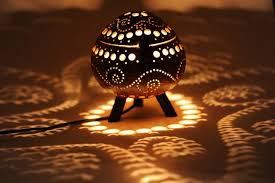 coconut lamp standing wave design lampe kurbislampe kokosnuss