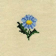 Get it from the stitch patterns on etsy for $5. Items Similar To Free Shipping Cross Stitched Little Picture Blue Flower On Etsy 123 Cross Stitch Cross Stitch Rose Cross Stitch Patterns