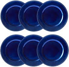 How to set a table with charger plates. For Dining Table Or Decor Blue Round Beaded Decorative Charger Plates Set Of 6 13 Inches Round Charger Service Plates Home Kitchen Rayvoltbike Com