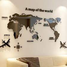 Light up travel destinations map Modern World Map Acrylic Decorative 3d Wall Sticker For Living Room Bedroom Office Decor 5 Sizes Diy Wall Sticker Home Decor Wall Stickers Aliexpress