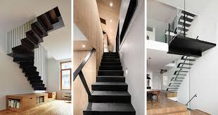Les escaliers d'intérieur sont maintenant devenus des décorations en soi et ont des configurations innombrables: L Escalier Noir Se Transforme En Accent De Deco Design Dans Ces 12 Projets D Interieurs Modernes