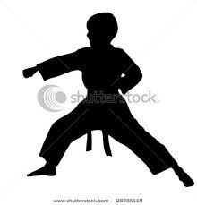 Vector Clip Art Picture Of A Young Boy And Silhouette Practicing Karate In The Martial Arts Karate Picture Clip Art Pictures Silhouette