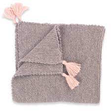 granny 39 s knitwear grey and pink baby plaid made from alpaca wool tricoter une couverture couverture bebe couverture bebe laine