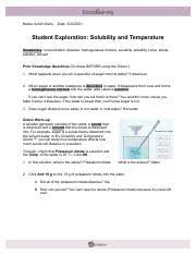 However because we only had four points on our graph it created some room for error. Gizmos Solubility And Temperature Name Sam Hargadon Date Student Exploration Solubility And Temperature Vocabulary Concentration Dissolve Course Hero