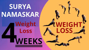 The surya namaskar contains a total number of 8 asanas woven into a sequence of 12 steps for each side, right and left. Surya Namaskar Yoga For Weight Loss 12 Yoga Poses To Lose Weight In 4 Weeks Youtube