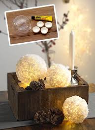 leuchtende schneeballe weihnachtsdeko lichterketten weihnachtsdeko mit licht weinachts deko basteln