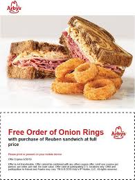 Pinned June 17th Free Onion Rings With Your Reuben Sandwich At Arbys Thecouponsapp Roast Beef Recipes Waffle Snacks Roast Beef Sliders